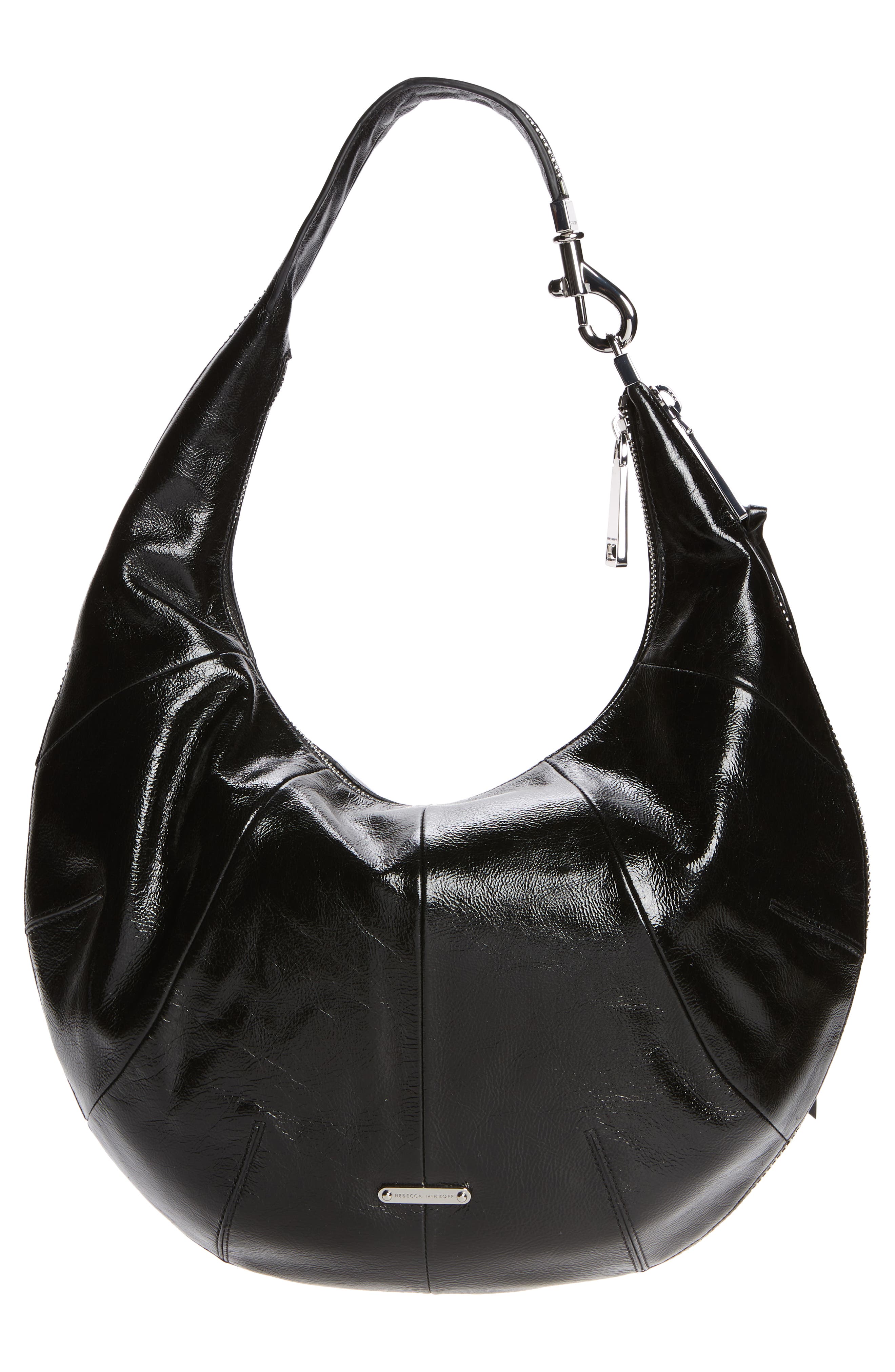 Rebecca Minkoff Croissant Zip Around Leather Hobo Bag, Alternate, color, 