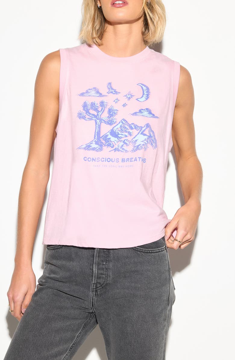 Spiritual Gangster Conscious Breath Vibe Graphic Tank, Main, color, Desert Rose