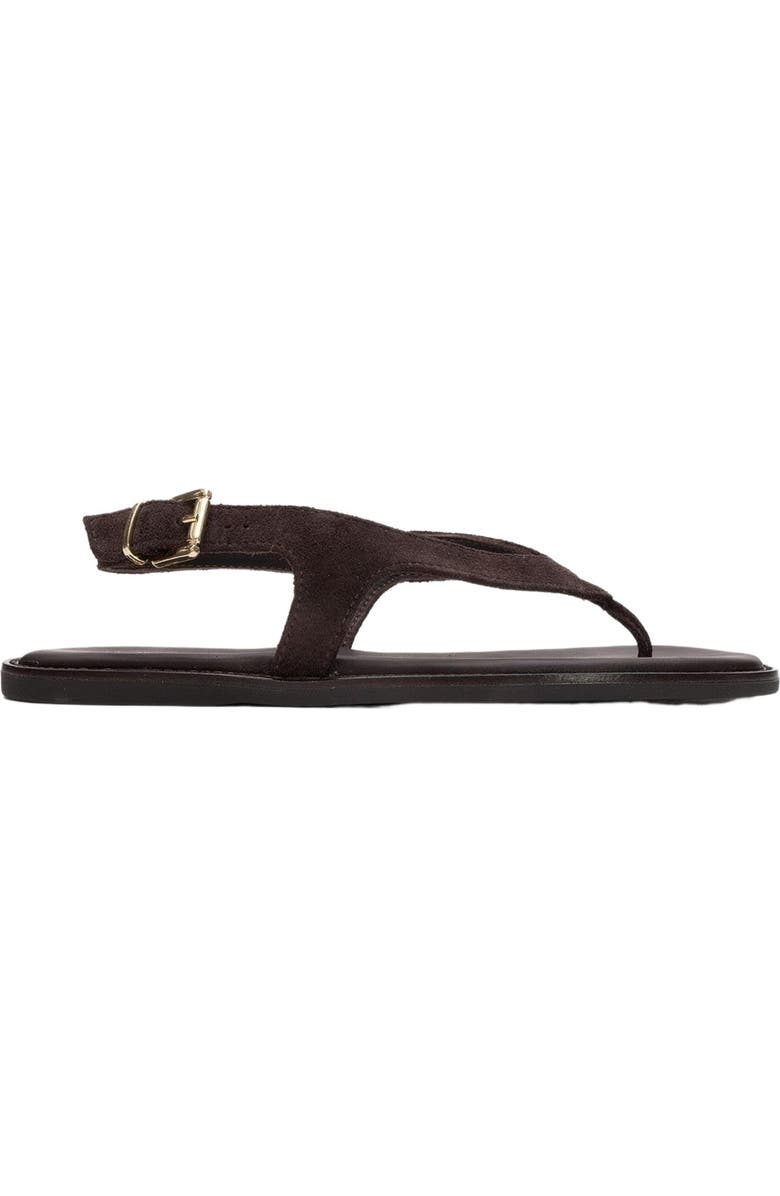 Forever & Always Shoes Belinda Leather Thong Sandals, Alternate, color, Brown Suede Leather