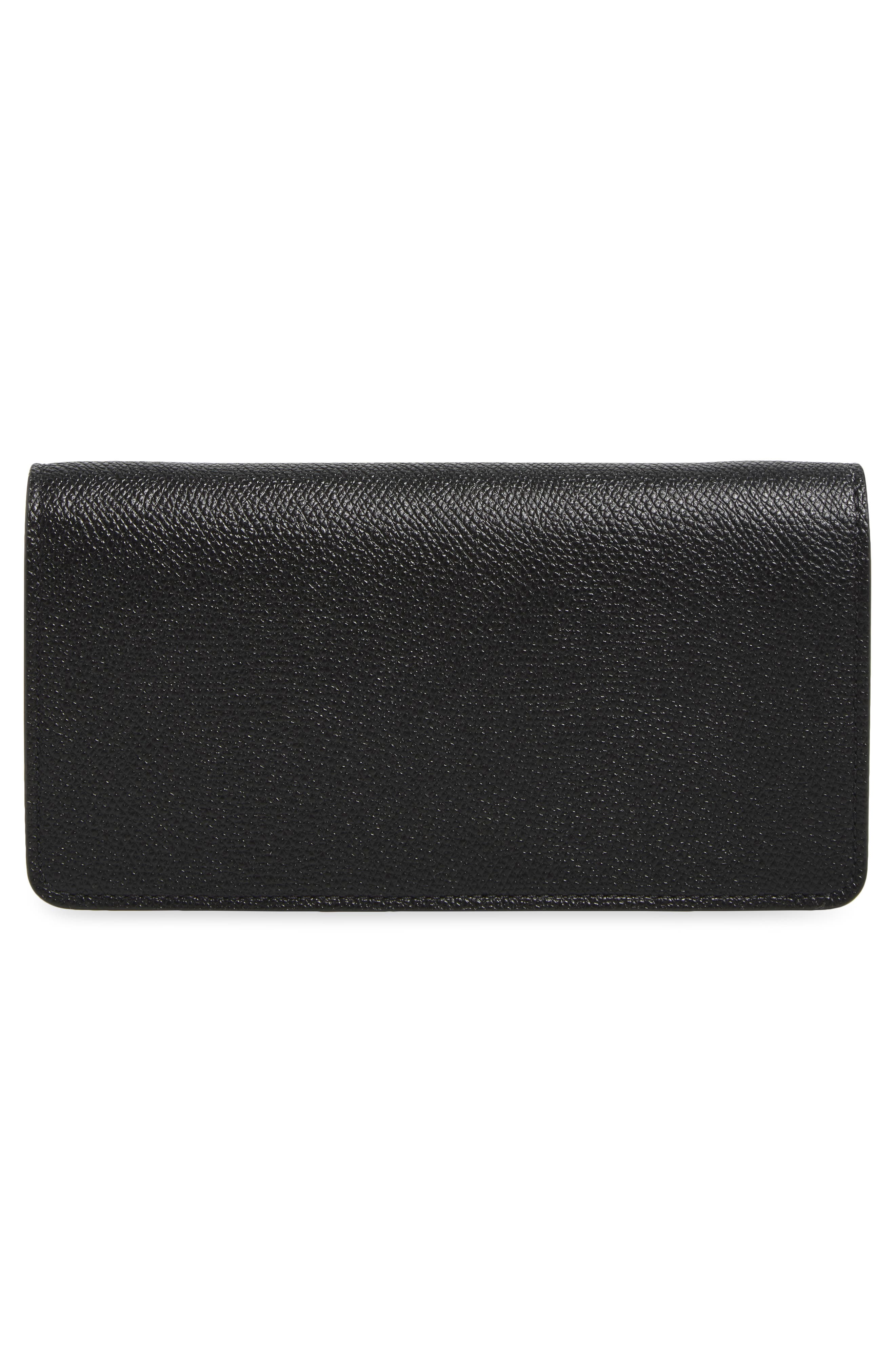 VLOGO Signature Leather Wallet on a Chain, Alternate, color, BLACK