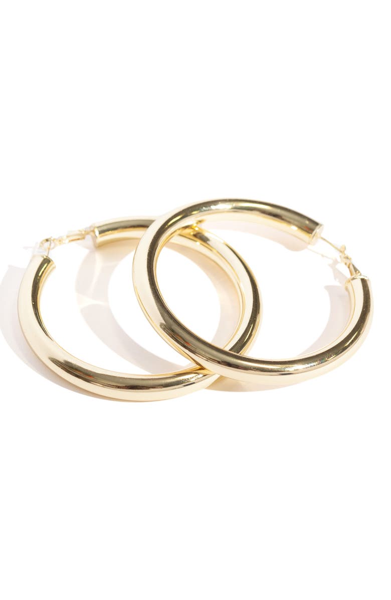 Hoop Mobb Baby Fat Hoop Earrings, Alternate, color, Gold