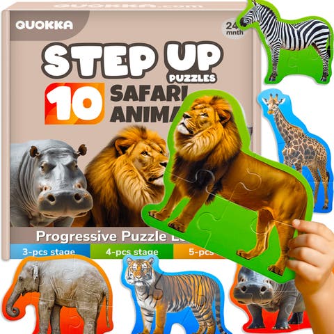 Large Floor Puzzle Set for Toddlers - 40 Piece Progressive Jigsaw Puzzles