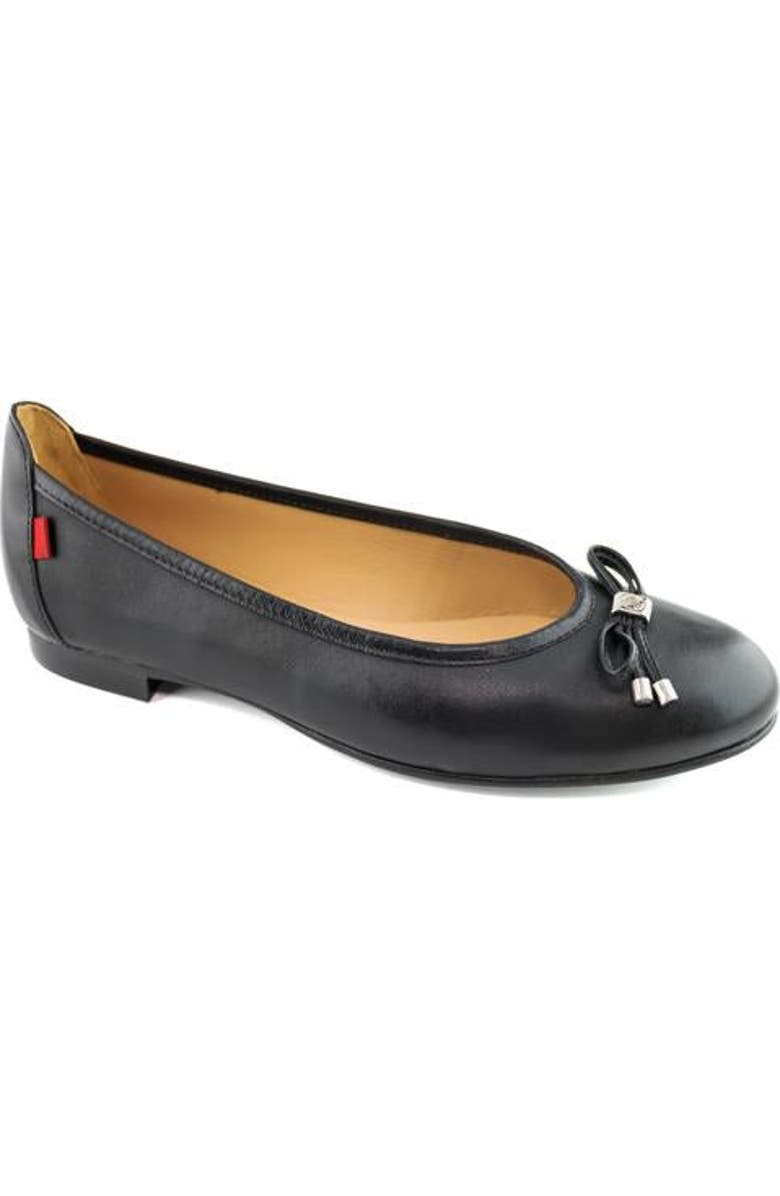 Marc Joseph New York Burton Ave Leather Tiebow Flat, Main, color, Black Napa
