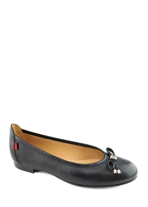 Burton Ave Leather Tiebow Flat