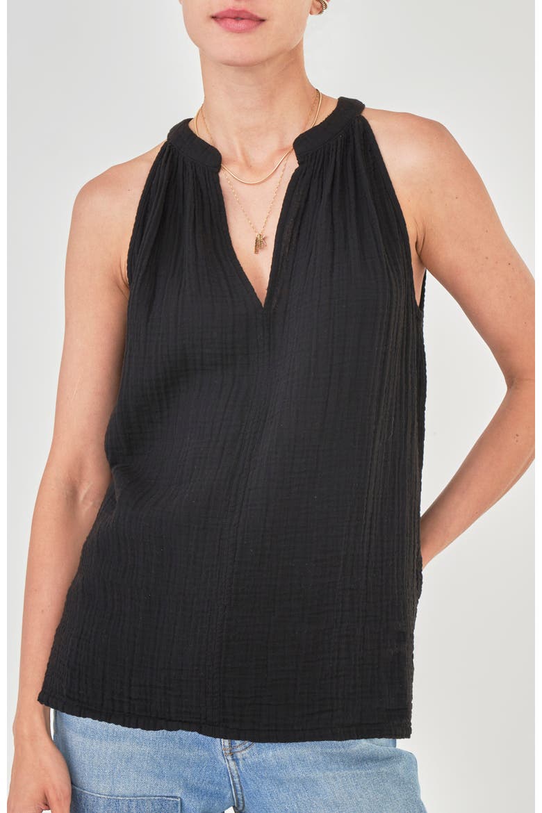 Sleeveless Gauze Top, Main, color, Black
