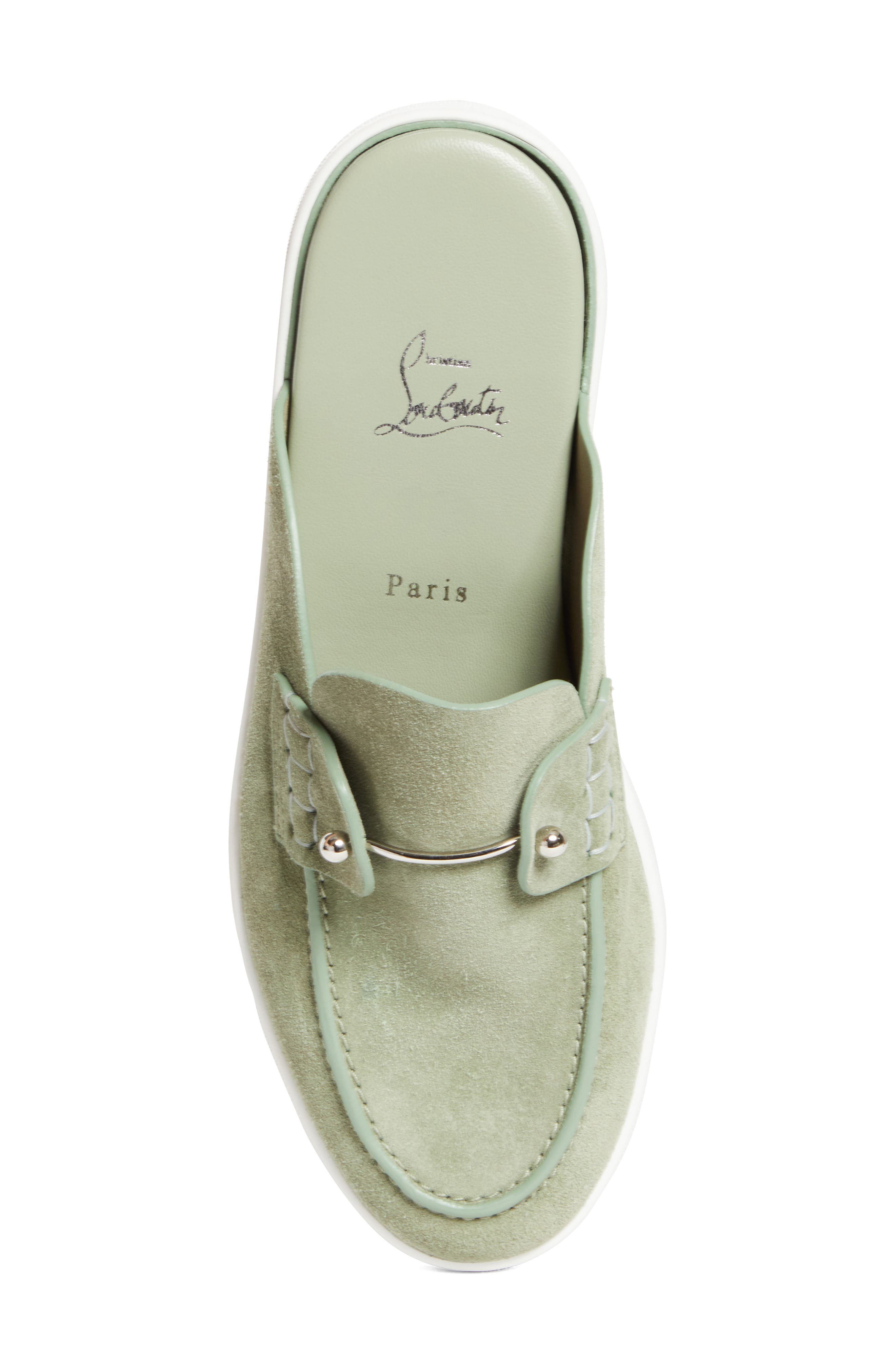 Christian Louboutin Chanme Pierced Loafer Mule, Alternate, color, Haiiro