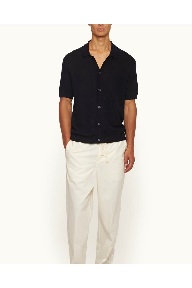 Tiernan Classic Fit Capri Collar Mercerised Cotton Shirt, Main, color, NIGHT IRIS