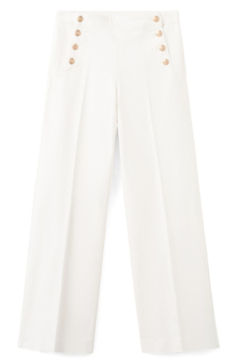 MANGO Sailor Wide Leg Jeans, Alternate, color, White