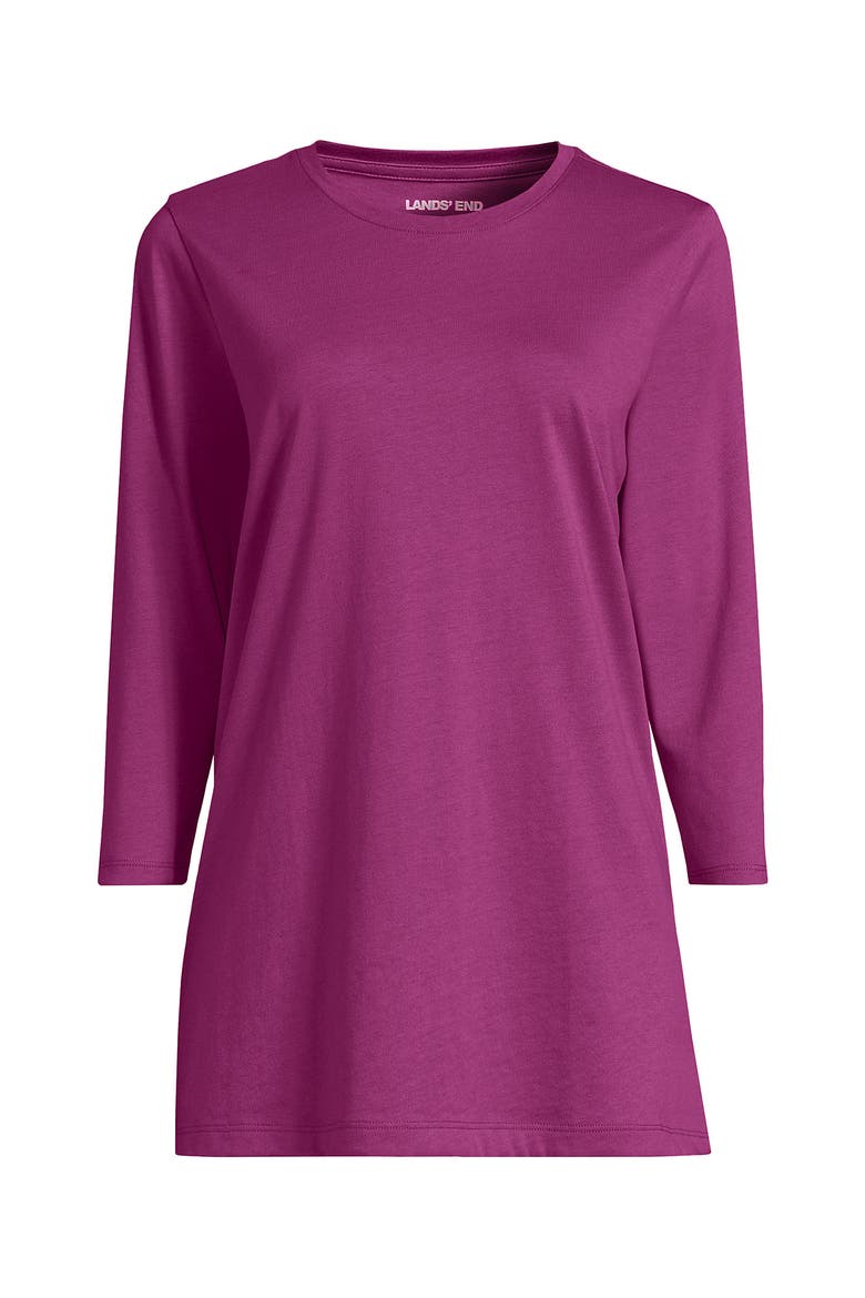 3/4 Sleeve Cotton Supima Tunic, Alternate, color, Light Raspberry