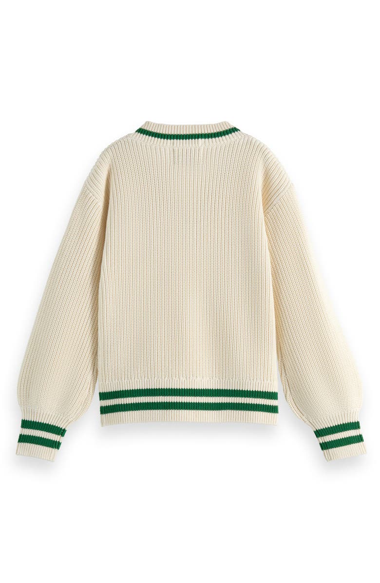 Scotch & Soda Kids' Cotton V-Neck Tennis Sweater, Alternate, color, 