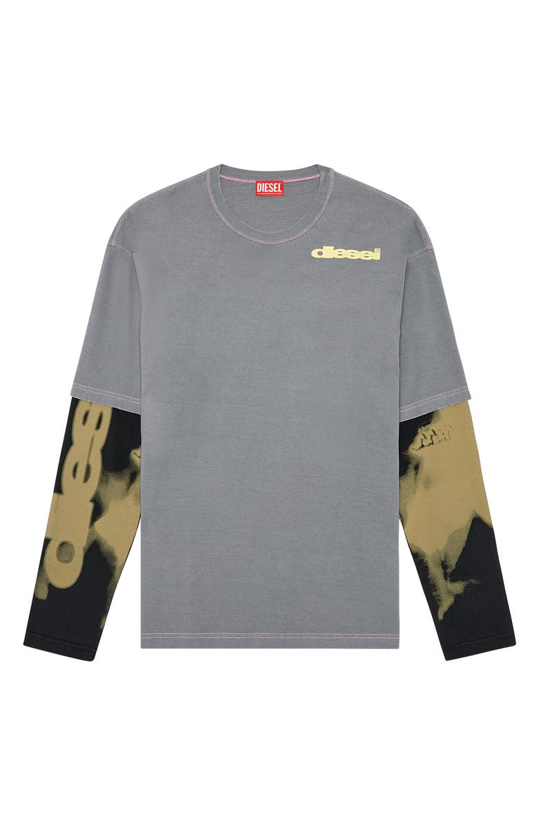DIESEL<sup>®</sup> T-Wesher-N3 Layered Long Sleeve T-Shirt, Alternate, color,