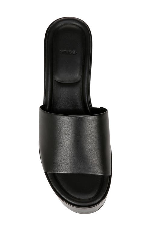 Vince Polina Leather Slide Platform Sandals In Black
