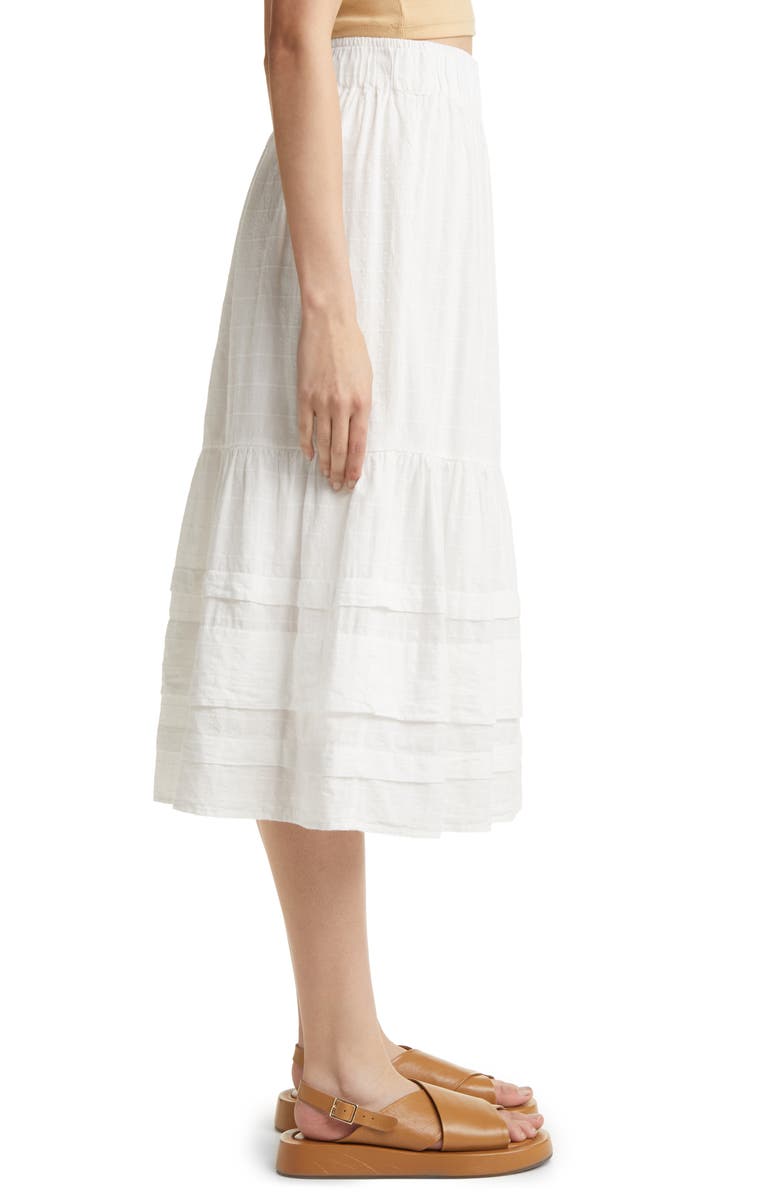 Madewell Shirred Cotton Midi Skirt, Alternate, color, 