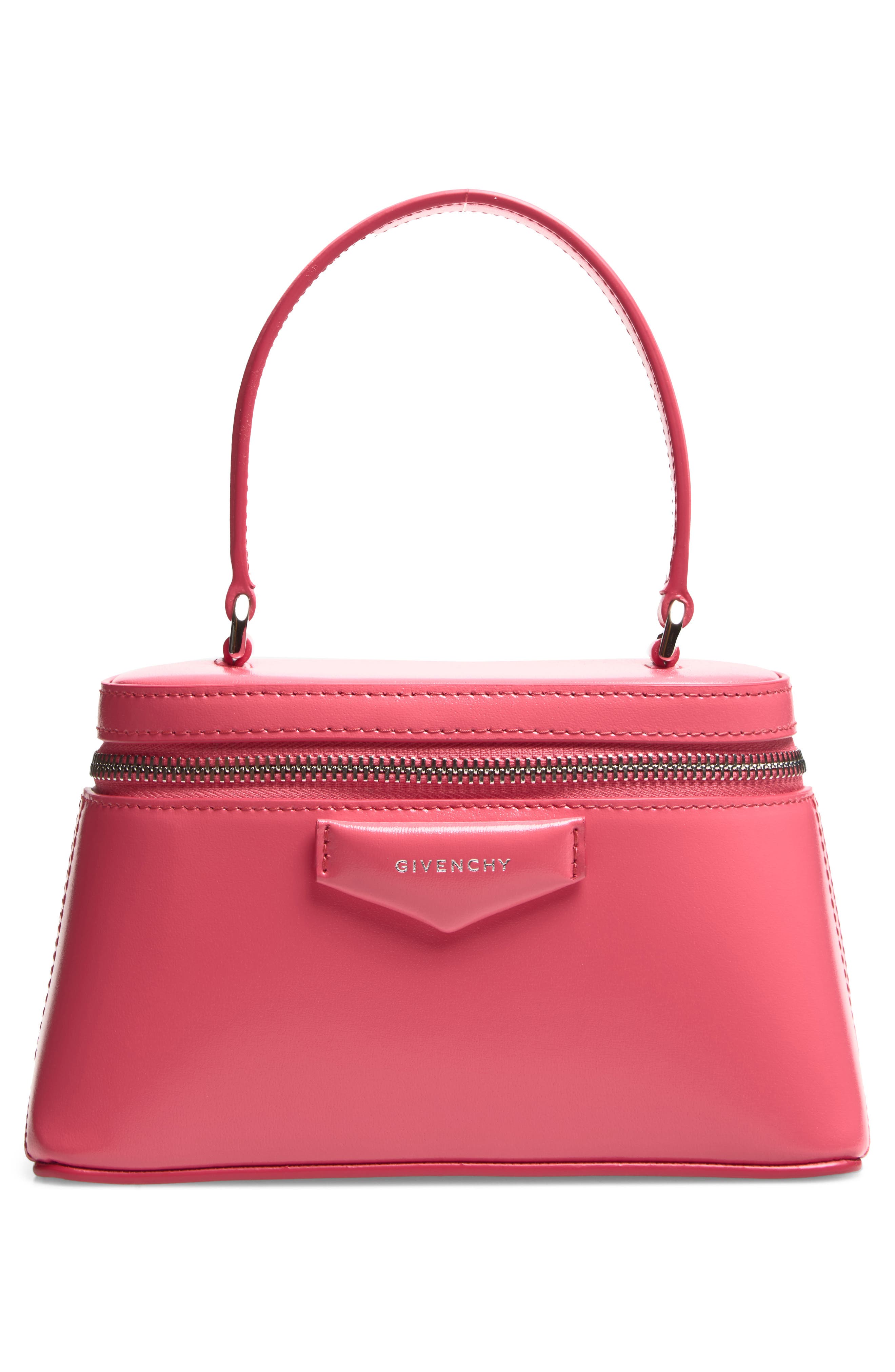 Givenchy Mini Antigona Vanity Leather Handbag, Main, color, Bright Peach