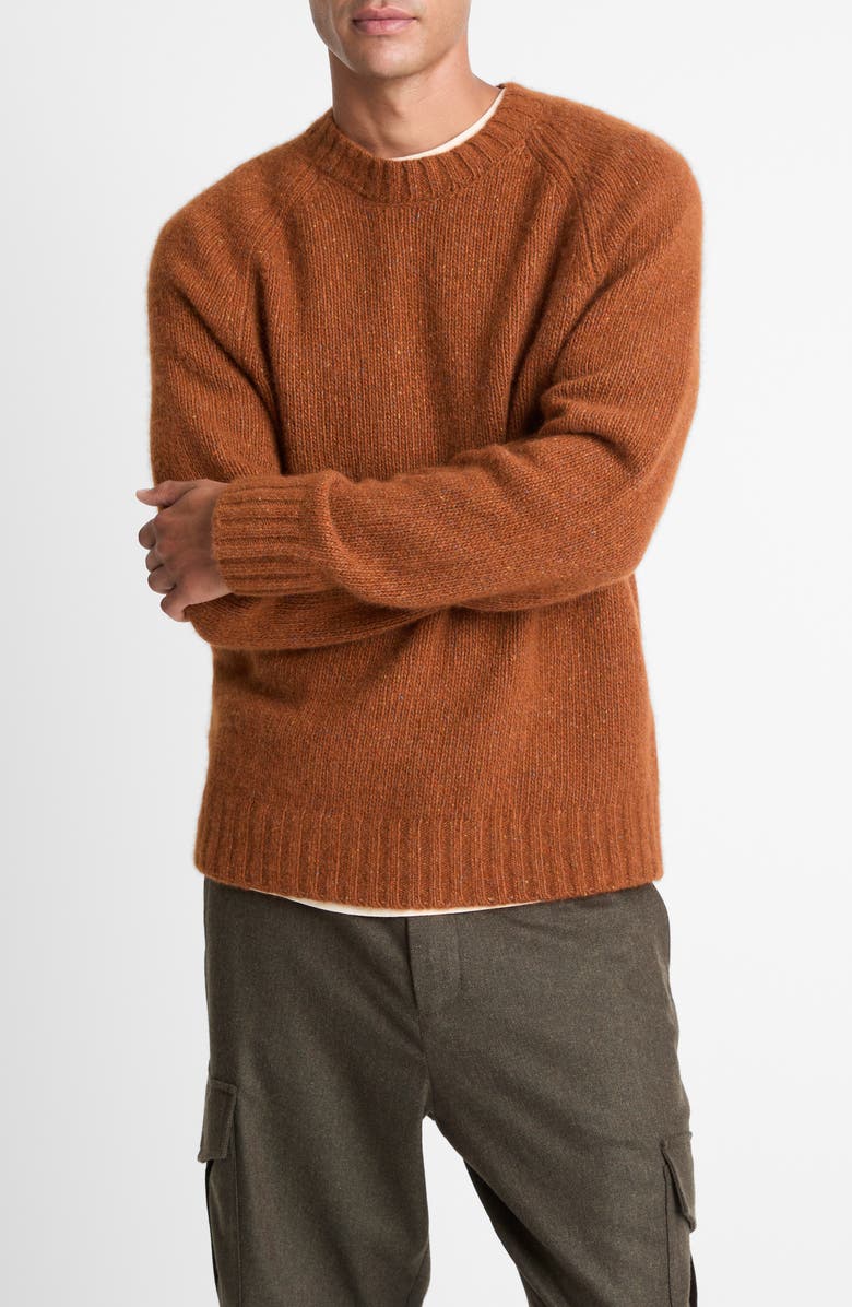 Vince Donegal Raglan Sweater, Alternate, color, Dark Burnt Orange