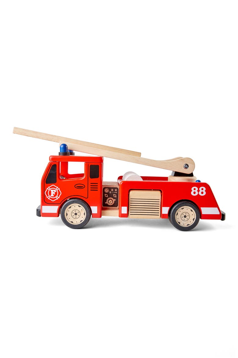 Wood Toy Fire Engine, Alternate, color, RED