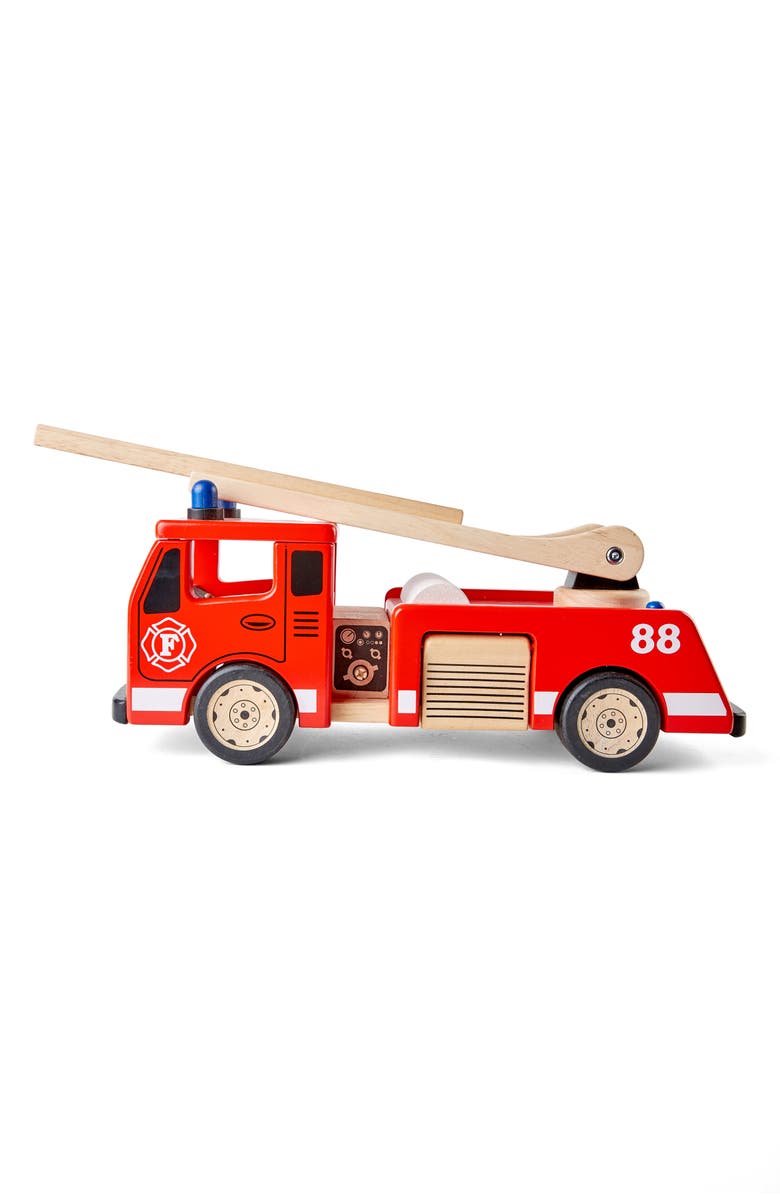 Pintoy Wood Toy Fire Engine, Alternate, color, Red