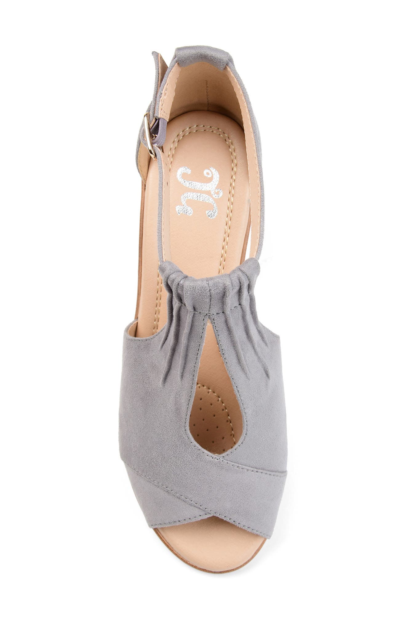 Journee Collection Kedzie Wedge Sandal - Wide Width, Alternate, color, Grey