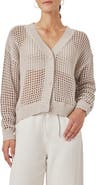 Splendid Camellia Openwork V-Neck Cotton Blend Cardigan