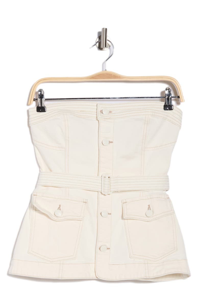 Simkhai Cyan Belted Bustier Top, Main, color, Ecru