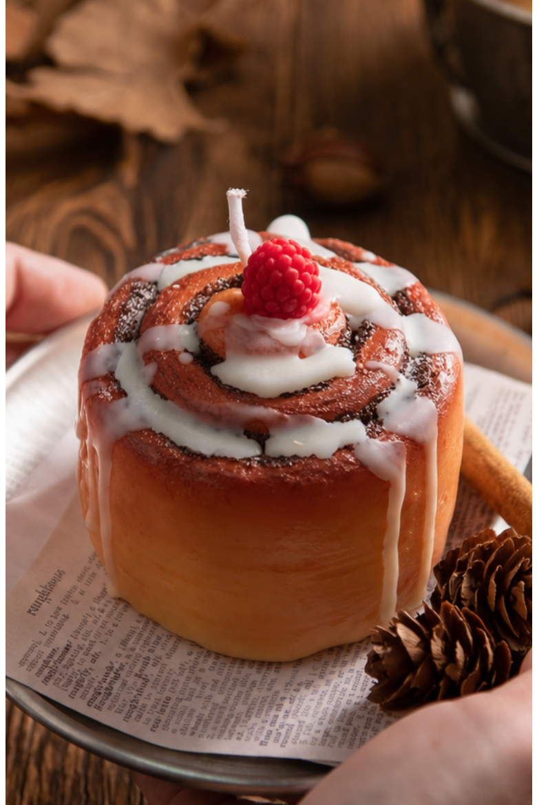 Cinnamon Roll Candle, Alternate, color, Cinnamon