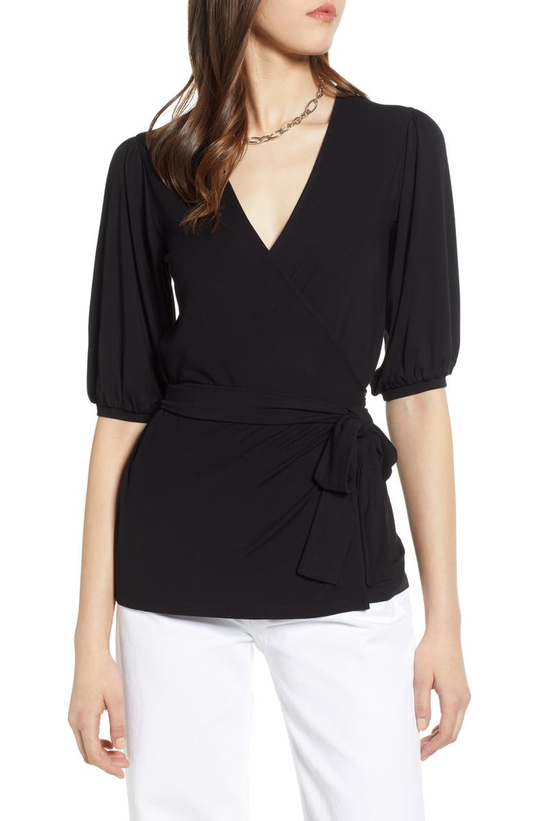 Halogen<sup>®</sup> Wrap Knit Top, Main, color, 