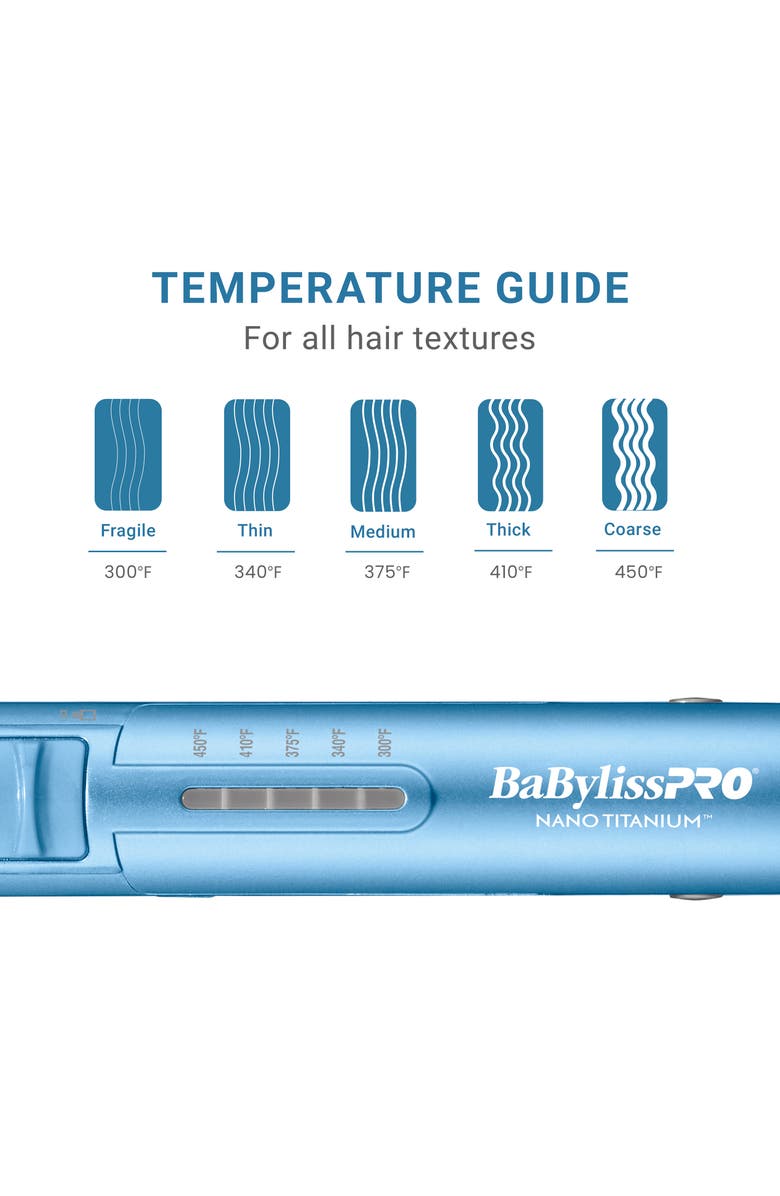 BaBylissPRO Nano Titanium 1" Ultra-Sleek Stainless Steel Styling Iron, Alternate, color, Blue