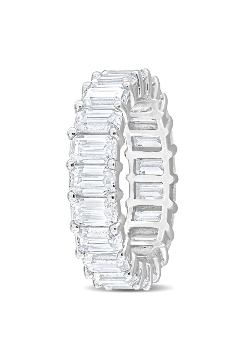Julianna B. 6 1/3ct D.E.W. Emerald-cut Moissanite Eternity Ring, Alternate, color, Sterling Silver