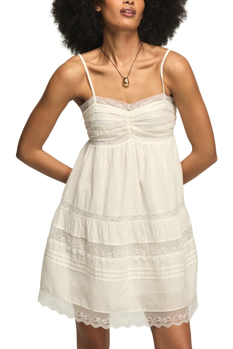 Lace Trim Minidress, Alternate, color, WHISPER WHITE