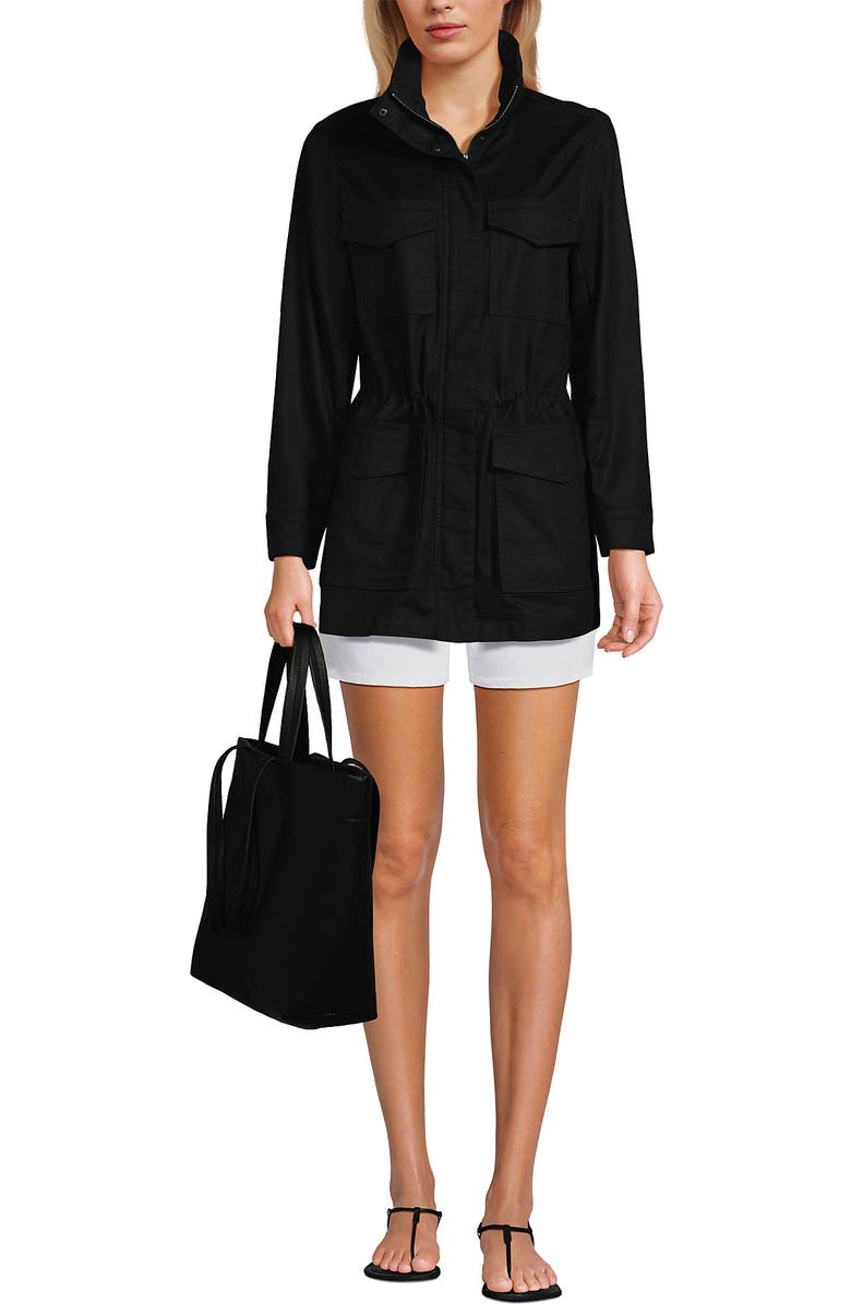 Lands
End Faux Leather Tote, Main, color, Black