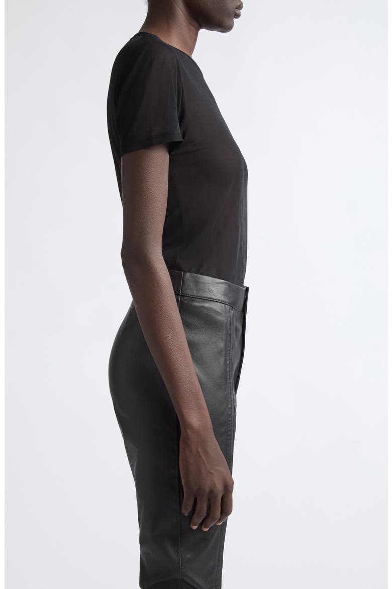 Crepe Jersey T-Shirt, Alternate, color, BLACK