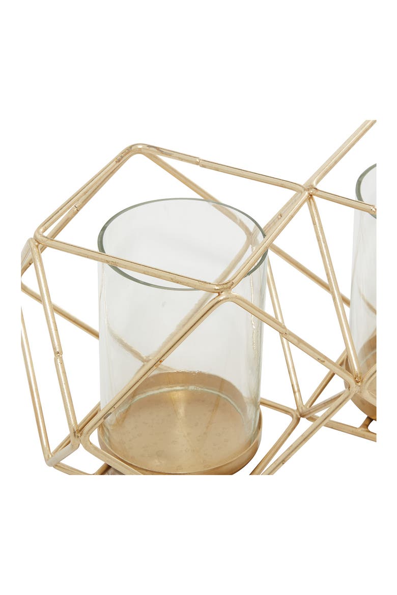Goldtone Metal Modern Candle Holder, Alternate, color, GOLD