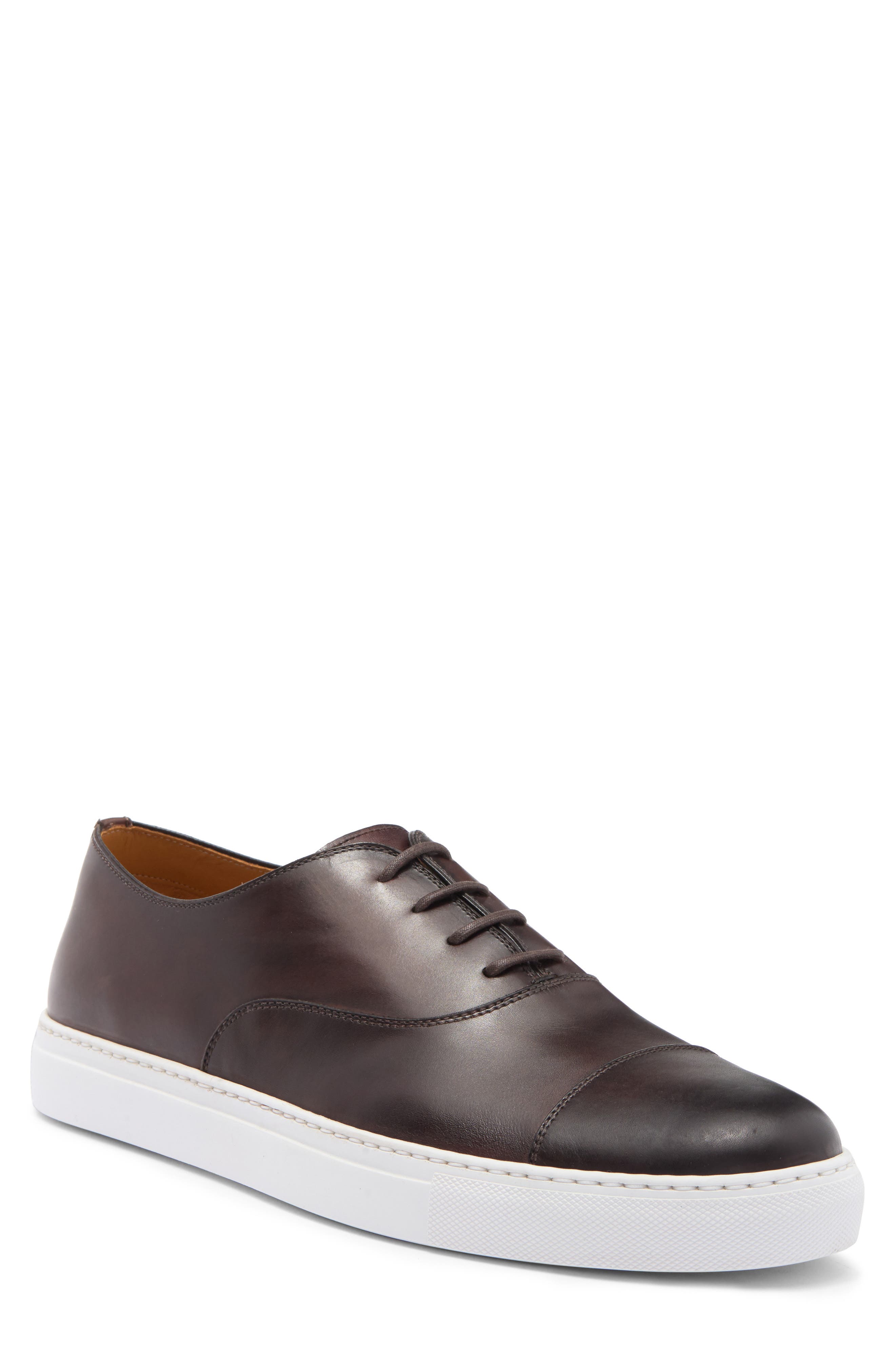 Magnanni Albert Cap Toe Sneaker, Main, color, Brown