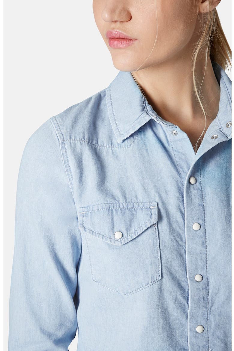 Chambray Western Shirt, Alternate, color, LIGHT DENIM