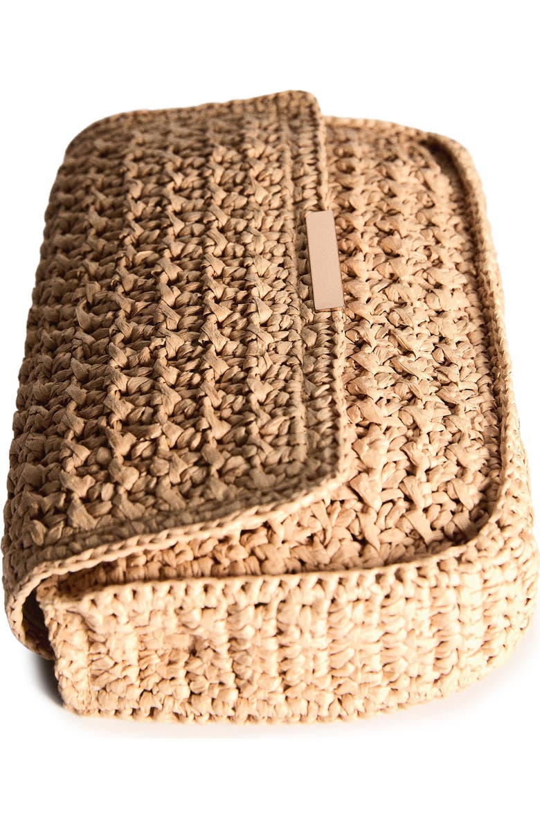 MANGO Braided Raffia Shoulder Bag, Alternate, color,