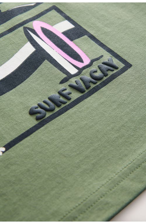 Next Kids' Surf Vacay Cotton Graphic Pocket T-shirt In Green