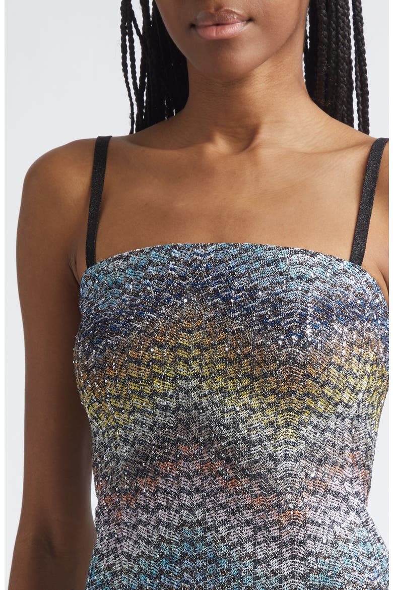 Metallic Zigzag Sequin Knit Minidress, Alternate, color, MULTI BLUE YELLOW VIOLET