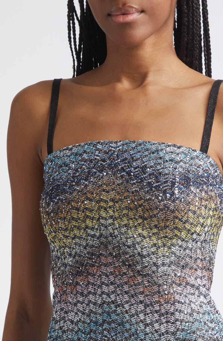 Missoni Metallic Zigzag Sequin Knit Minidress, Alternate, color, Multi Blue Yellow Violet