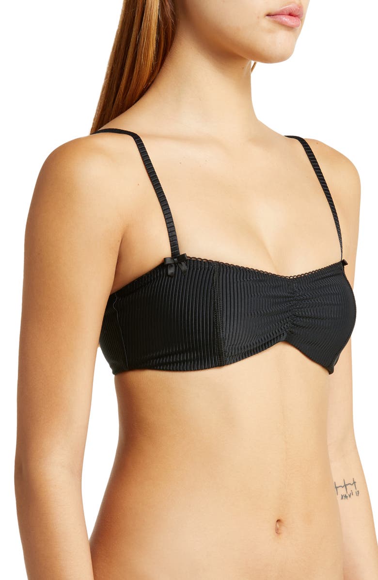 Frankies Bikinis Cleo Ribbed Bikini Top, Alternate, color,