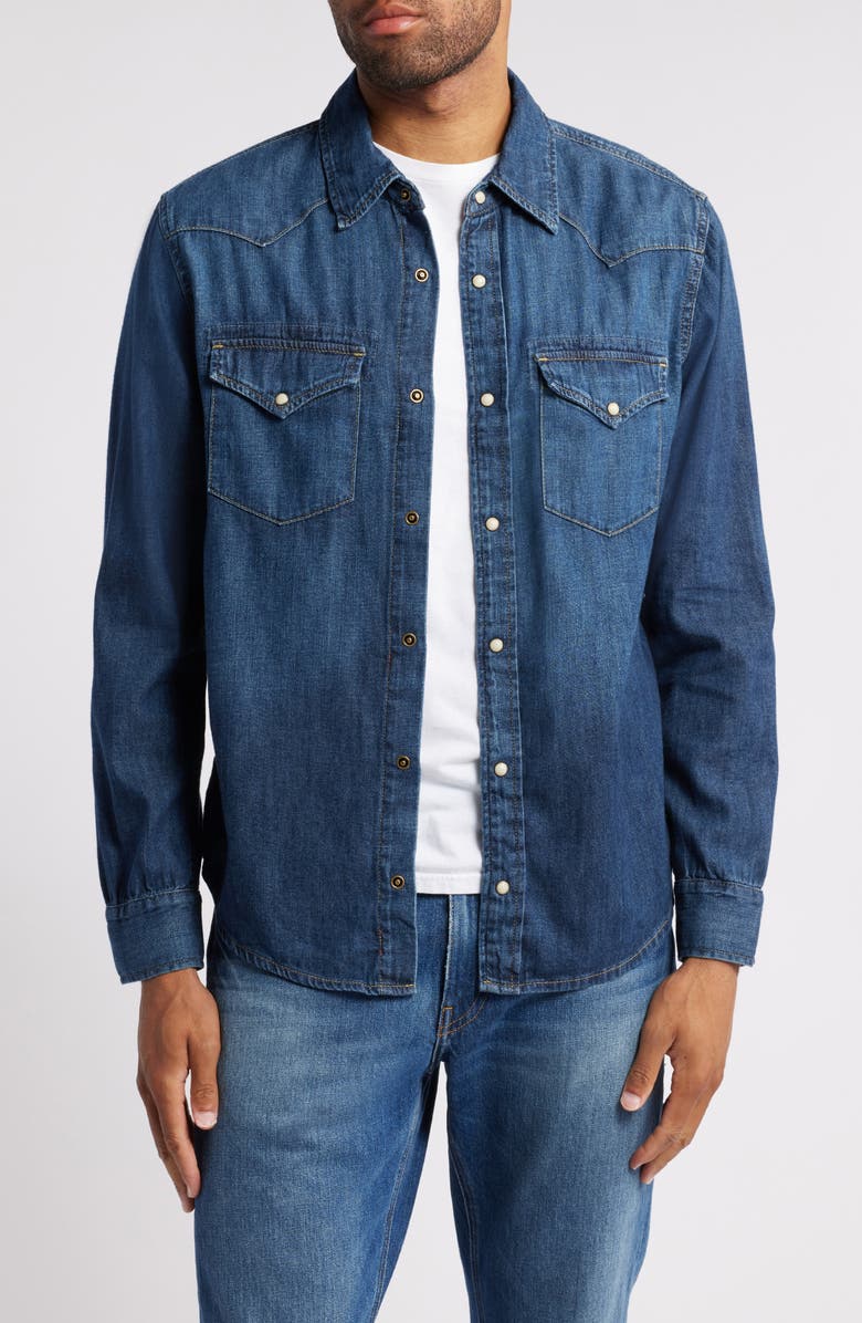 AG Aiden Western Denim Snap-Up Shirt, Main, color, Exhibition