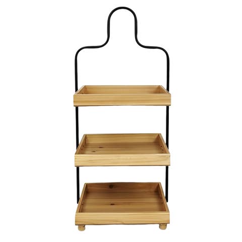 3 Tier Wood Tray Stand