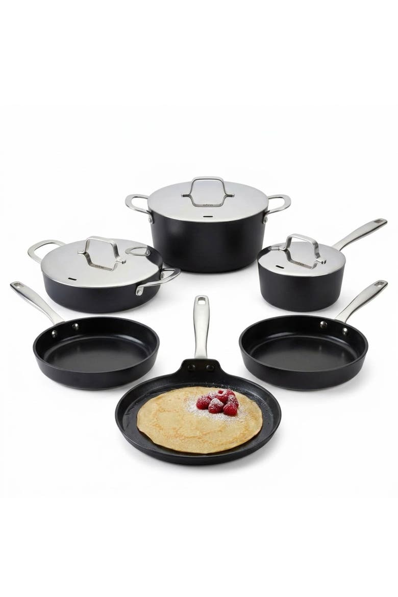 Maestro 9-Piece Ceramic Nonstick Cookware Set, Main, color, Black