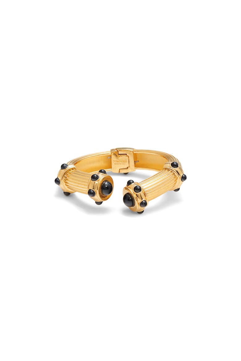 Cabochon Cuff Bracelet, Main, color, 3YN14 VINTAGE GOLD/ BLACK
