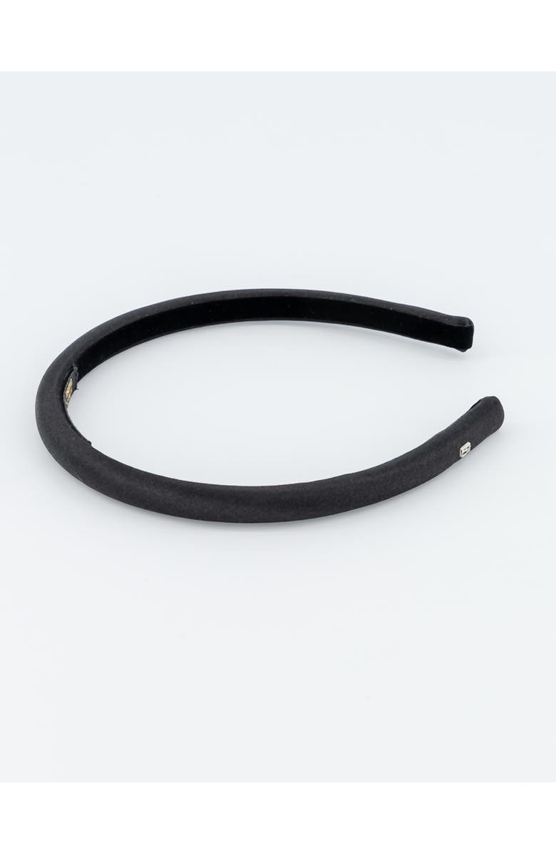 Alexandre de Paris Douceur Silk Satin Headband, Alternate, color, Black