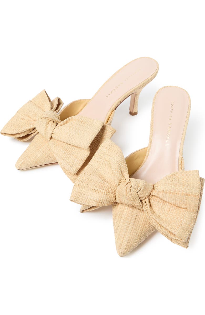 Loeffler Randall Margot Woven Raffia Bow Mule, Alternate, color, Natural