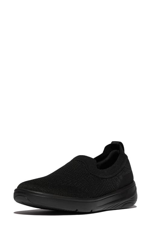 Fitflop Super-q Knit Slip-on Sneaker In All Black