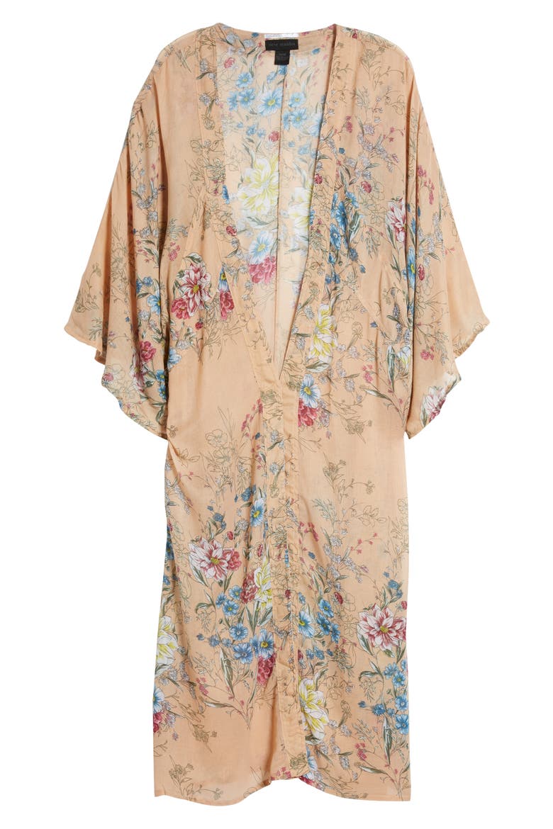 Floral Kimono Duster, Alternate, color, BLUSH