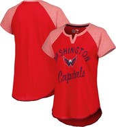 STARTER Women's Starter Red Washington Capitals Grand Slam Raglan Notch Neck T-Shirt