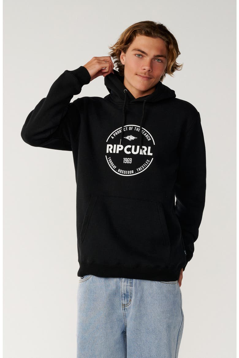 Staple Fleece Hoodie, Alternate, color, BLACK