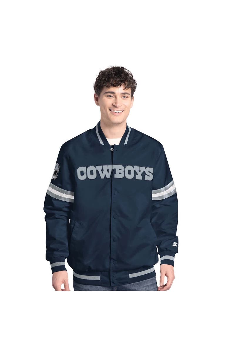 G-III SPORTS BY CARL BANKS Men's G-III Sports by Carl Banks  Navy Dallas Cowboys Scout Full-Snap Varsity Jacket, Alternate, color, Navy